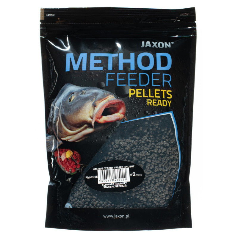 Pellet Jaxon Method Feeder Ready - gotowy - 500g 2mm Halibut czarny