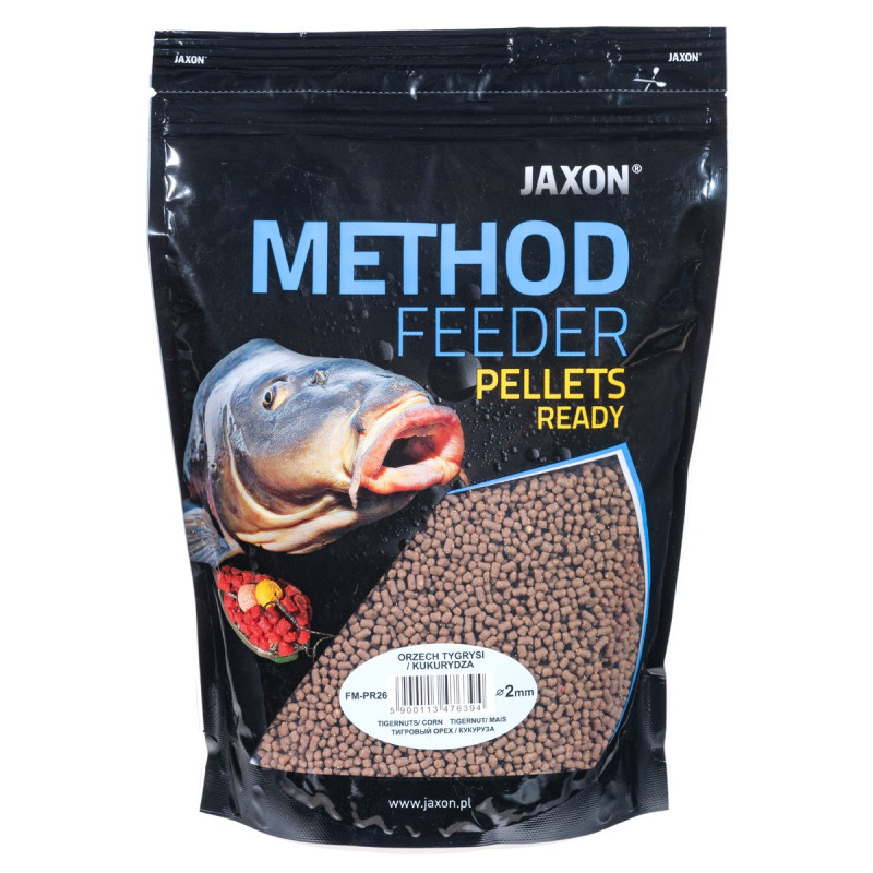 Pellet Jaxon Method Feeder Ready - gotowy - 500g 2mm Orzech tygrysi - kukurydza