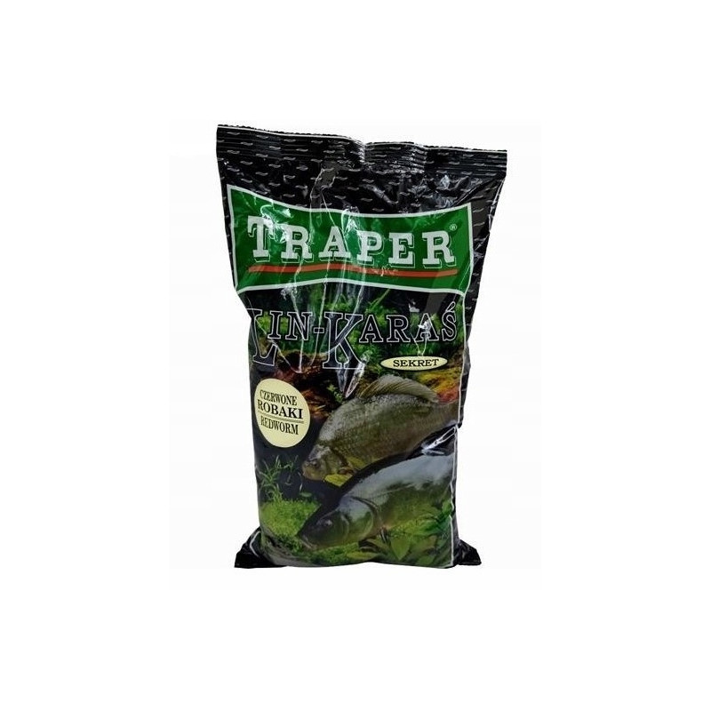 Zanęta Traper Sekret Lin Karaś 1kg - Czerwone Robaki