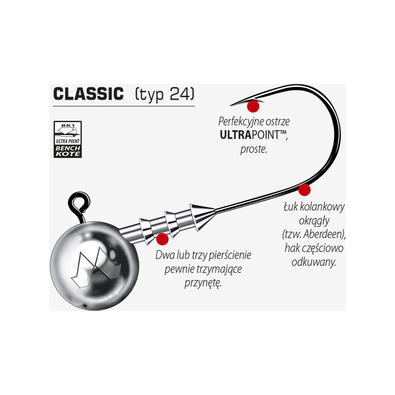 Główka Jigowa Mustad Classic 7,5g 2/0