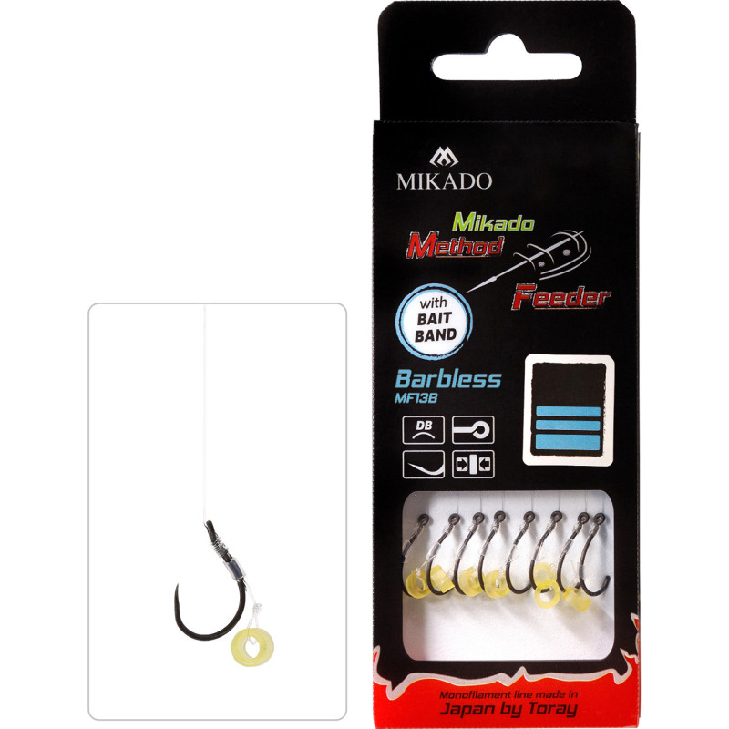 Przypon Mikado Method Feeder HMF13 - żyłka - gumka - Barbless - bezzadziorowe