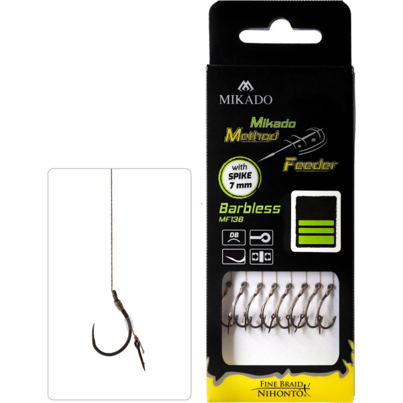 Przypon Mikado Method Feeder MF13B - plecionka - igła - Barbless - bezzadziorowy
